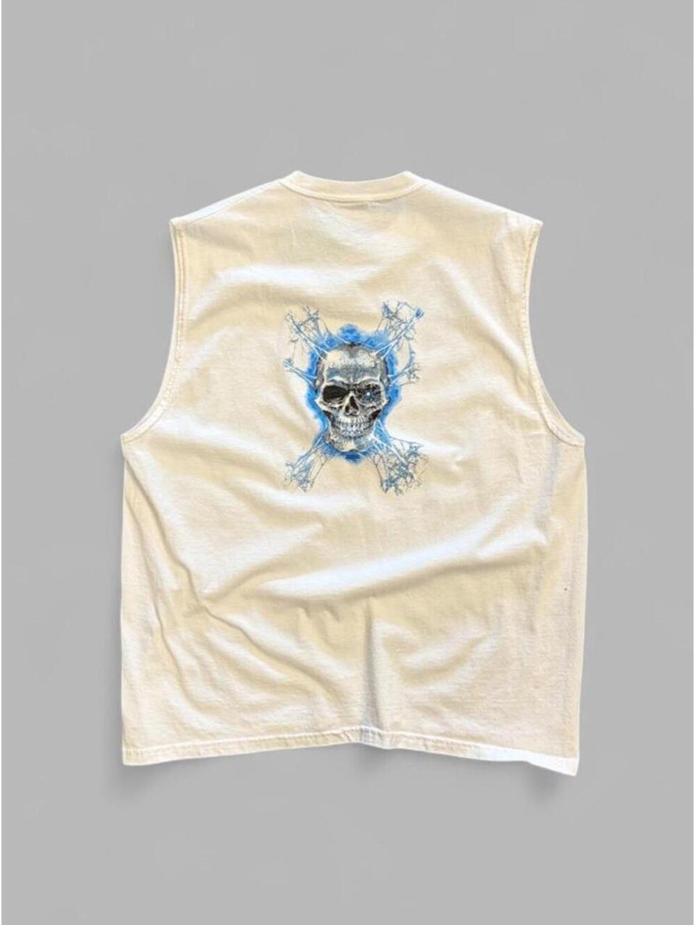 Chrome Skull Cut Off Tank Top